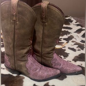 COPY - Ariat Women's Heritage Western Cowgirl Boots Pink Stingray Brown